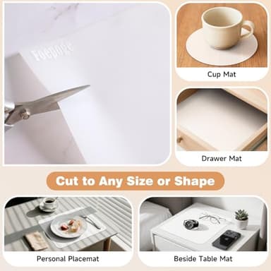 49.2" x 15.7" Large Silicone Mat for Kitchen Counter Protector, Cuttable Silicon Countertop Protector Mat Heat Resistant Mats for Countertop, Cut to Fit Placemat Ship Roll by Foepoge, Translucent - Image 5