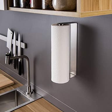 ZUNTO Paper Towel Holder Under Cabinet Self Adhesive Paper Towel Rack (No Drilling), Stainless Steel Wall Mount Paper Towel Holder, Rustproof, Easy Tear - Image 3