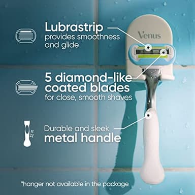 Gillette Venus Platinum Extra Smooth Metal Handle Women's Razor Handle + 4 Blade Refills, Pivoting Head and Ribbon of Moisture - Image 2