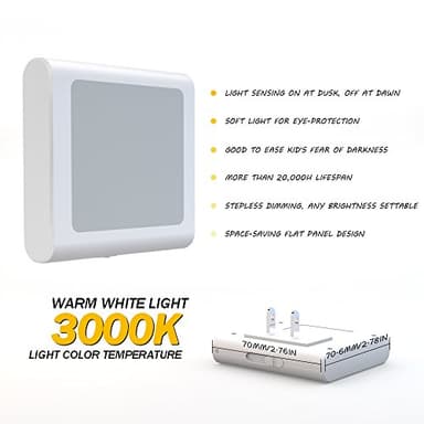 MAZ-TEK Plug in Dimmable Led Night Light with Auto Dusk to Dawn Sensor, Soft Warm White Nightlights for Hallway,Bedroom, Kids Room, Kitchen, Stairway, 4 Pack - Image 2