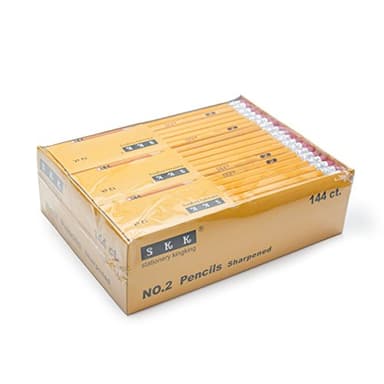 SKKSTATIONERY Pre-sharpened pencils, Pencils Sharpened with eraser top, #2 HB pencil, 144/box. - Image 4