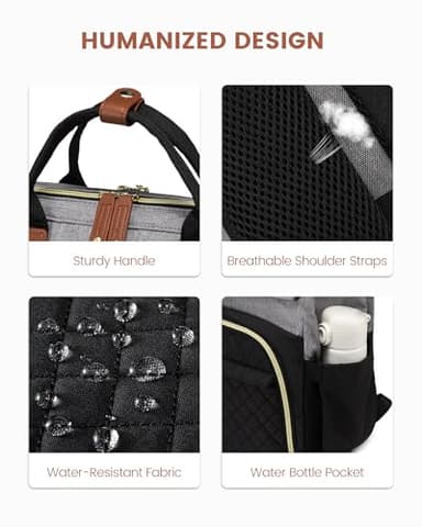 LOVEVOOK Laptop Backpack for Women, 17.3'' Waterproof Nurse Bag Teacher Work Backpack Purse for Women, Travel Computer Backpack for College Office Business Ladies - Image 8