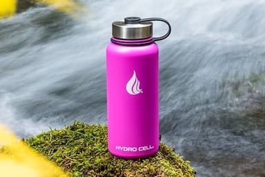 HYDRO CELL Stainless Steel Insulated Water Bottle with Straw - For Cold & Hot Drinks - Metal Vacuum Flask with Screw Cap and Modern Leakproof Sport Thermos for Adults (Fuchsia 32oz) - Image 8