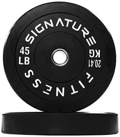 Fitvids 2" Olympic Bumper Plate Weight Plates with Steel Hub, 45LB, Pair - Image 1