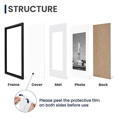 ENJOYBASICS 16x20 Picture Frame, Display Poster 11x14 with Mat or 16 x 20 Without Mat, Wall Gallery Photo Frames, Black, 2 Pack - Image 4