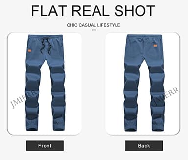 JMIERR Men's Casual Joggers Pants - Cotton Drawstring Chino Yoga Pants Hiking Outdoor Twill Track Jogging Sweatpants Travel Pants with Pockets for Men, 4XL, C Sky Blue - Image 5