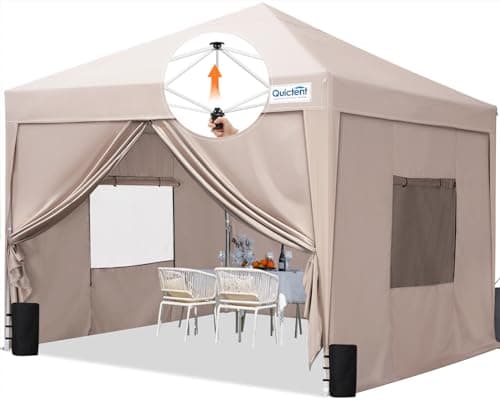 Quictent Privacy 10x10 Pop up Canopy Tent with Sidewalls and Roll-up Ventilated Windows, One Person Setup, Easy Outdoor Commercial Gazebo Shelter Enclosed Waterproof, Bonus 4 Sandbags - Image 1