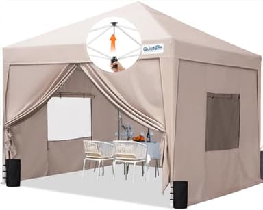 Quictent Privacy 10x10 Pop up Canopy Tent with Sidewalls and Roll-up Ventilated Windows, One Person Setup, Easy Outdoor Commercial Gazebo Shelter Enclosed Waterproof, Bonus 4 Sandbags - Image 1
