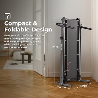 Sunny Health & Fitness Smart Manual Walking Treadmill, 300 LB Weight Capacity, Non-Electric, Fixed Incline, Compact & Foldable, Digital Monitor, Bluetooth Connection with SunnyFit App - SF-T1407SMART - Image 3
