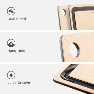 Epicurean Gourmet Series Cutting Board with Juice Groove, 17.5-Inch by 13-Inch, Natural/Slate - Image 4