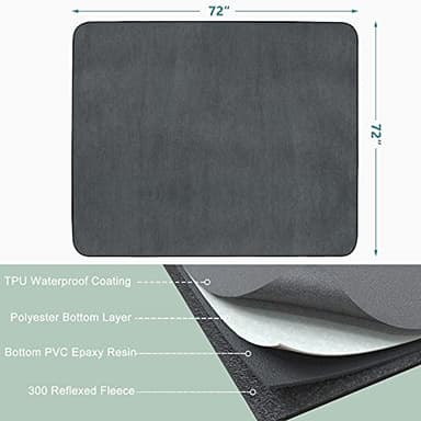 INVENHO Washable Pee Pads for Dogs 72"x72" Reusable Dog Pads Extra Large Upgrade Non-Slip Dog Pee Pads Heavy Absorbency Puppy Pee Pads Quick Dry Whelping Pads/Waterproof Puppy Training Pad - Image 2
