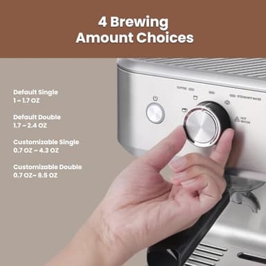 Gevi 58mm Commercial Grade Espresso Machine with PID Temp Control, Adjustable Shot/Temp, Powerful Steam Wand & Barista Kit - Ideal for Home & Café (EzBru 1000) - Image 8