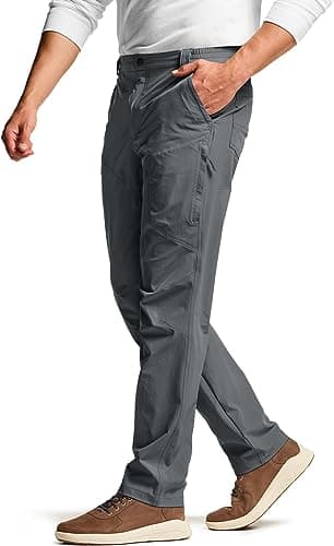 CQR Men's Vent Stretch Pants, Quick Dry Lightweight Casual Cargo Pants, Water Resistant Straight-Fit Utility Work Pants, Shendo Flex Carbon Grey, 32W x 30L - Image 2