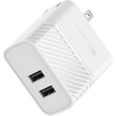 OtterBox USB-A Dual Port Wall Charger, 24W Combined + OtterBox USB A-Lightning Cable, 1M - Cloud Dream - Image 2