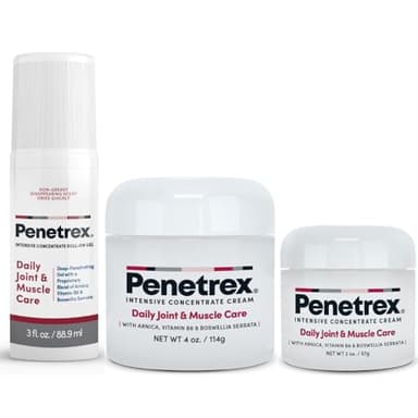 Penetrex Joint & Muscle Therapy Trio - Soothing Comfort for Back, Neck, Hands, Feet - Premium Whole Body, Rub with Arnica, Vitamin B6 MSM & Boswellia - 2oz, 3oz, 4oz - Image 1