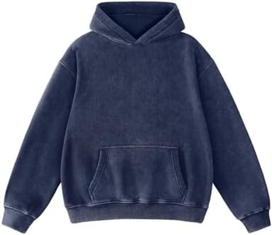FAIABLE Mens Hoodies Oversized Unisex Acid Wash Hoodie Heavyweight Fleece Vintage Cotton Sweatshirt Men Women Streetwear - Image 3