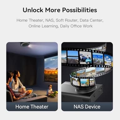 Beelink ME Mini PC, Desktop NAS Intel N150 12G LPDDR5 64G EMMC, 6 x M.2 SSD Slots, Dual 2.5G LAN/File Server/NAS Storage/Network Attached Storage/Private Cloud/Network Storage - Image 4