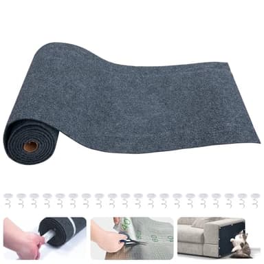 Cat Scratching Mat, Trimmable Self-Adhesive Cat Carpet for Cat Tree Cat Scratching Post Replacement, Cat Couch Protector from Cat Claws, Cat Scratch Furniture Protector (Dark Gray, 78.7"x15.8") - Image 2