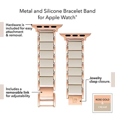 Anne Klein Rubberized Fashion Bracelet for Apple Watch, Secure, Adjustable, Apple Watch Replacement Band, Fits Most Wrists - Image 5