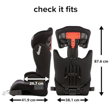 Diono Cambria 2 XL, Dual Latch Connectors, 2-in-1 Belt Positioning Booster Seat, High-Back to Backless Booster, Space and Room to Grow, 7 Headrest Positions, 8 Years 1 Booster Seat, Black - Image 13