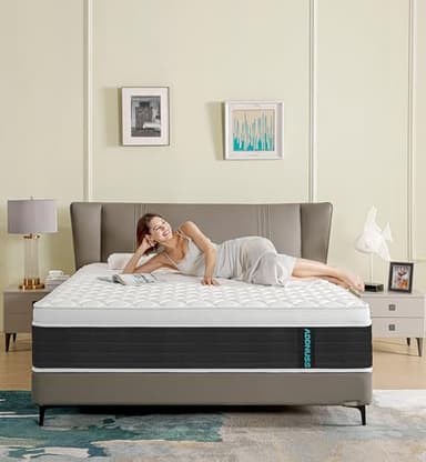 ADDNUSS Queen Mattresses,Memory Foam 10 Inch Hybrid Black Queen Mattress in a Box,Individual Pocket Spring Breathable Comfort for Sleep Supportive and Pressure Relief,CertiPUR-US. - Image 5