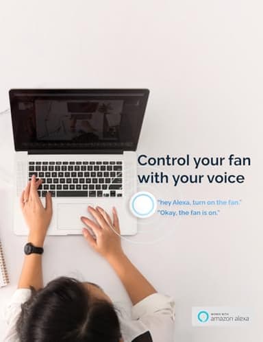 Orison Smart Bladeless Low Profile Ceiling Fan with LED-RGB Ambient Lighting Compatible with Alexa/Google Assistant/App Control, 6-Speed Color Change, Quiet Operation with Remote &App,19.7" (White) - Image 2