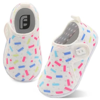 Baby Boys Girls Water Shoes Toddler Sports Sandals Barefoot Kids Aqua Sneakers Beach Swim Pool River Shoe Color Stripe 12-18 Months Infant - Image 1