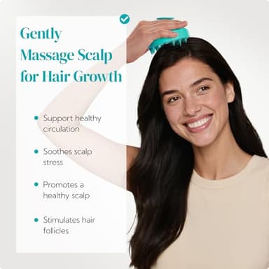 HEETA Hair Scalp Massager Shampoo Brush 2 Pack, Soft Silicone Bristles to Remove Dandruff, Waterproof Hair Scrubber for Both Wet Dry Hair, Suitable for Men & Women (Green & Black) - Image 2