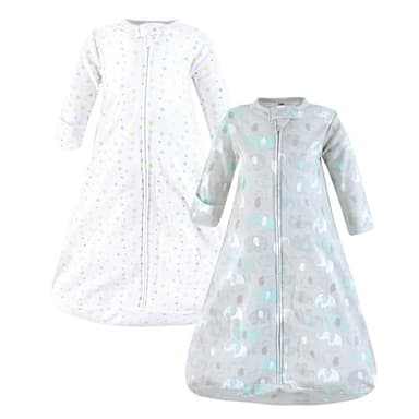 Hudson Baby Unisex Baby Cotton Long-Sleeve Wearable Sleeping Bag, Sack, Blanket, Neutral New Elephant, 18-24 Months - Image 1