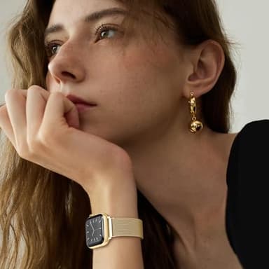 BELONGME Mesh Metal Loop Compatible with Apple Watch Band 40mm 41mm 38mm 42mm Series 11 10 9 8 7 6 5 4 3 2 1, SE 3 2 1 Women Men, Stainless Steel Strap with Magnetic Clasp for iWatch Bands - Image 4