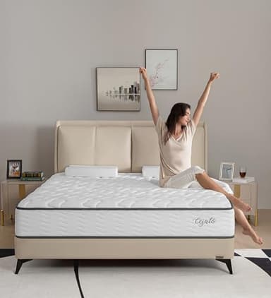 Cejato Full Mattress,Memory Foam Hybrid 12 Inch Full Size Springs Mattresses with Individual Pocket Spring for Pain Relief,Medium Firm White Full Mattresses,CertiPUR-US Certified. - Image 6