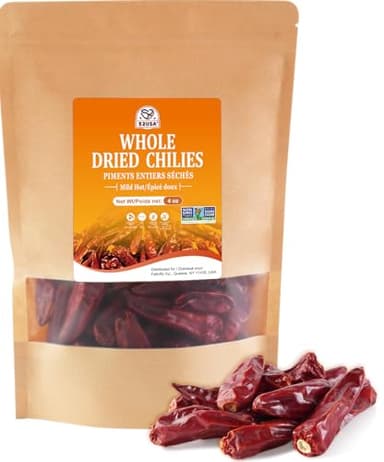52USA Dried Chilli Peppers, Whole Dried Chilies 4 Oz, Mild Spicy Dried Chiles, Red Chili Pepper, Premium Szechuan Red Dried Chilis, Whole Chili Peppers, Dried Chili Great for Mexican Recipes, Mild Hot - Image 1