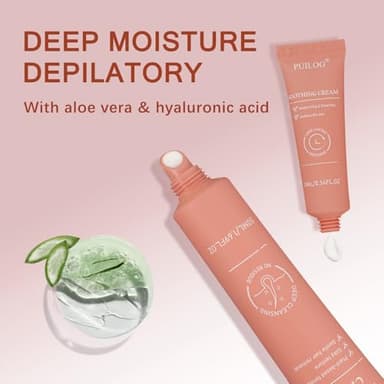 Facial Hair Removal Cream Kit for Women – Depilatory & Post Care Soothing Cream, 4 Min Painless & Flawless Face Hair Remover, Gentle Plant Formula for Sensitive Skin - Image 8