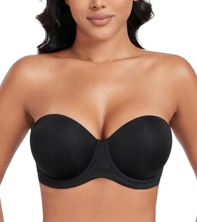 DotVol Women's Multiway Strapless Bra Full Figure Underwire Contour Beauty Back Plus Size Bra(38D, Black) - Image 1