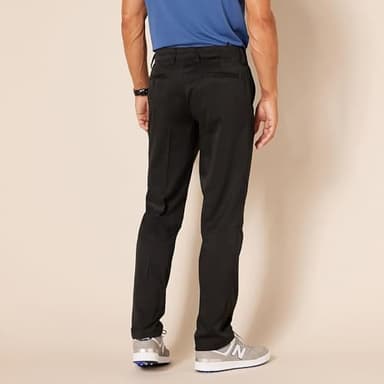 Amazon Essentials Men's Straight-Fit Stretch Golf Pant, Black, 32W x 34L - Image 2