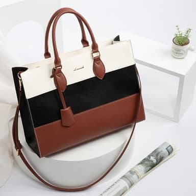 LOVEVOOK Laptop Tote Bag for Women, 15.6 Inch Work Bags, Waterproof Computer Bags with Clutch Purse, Large Capacity Messenger Bag for Teacher College Business Office - Image 3
