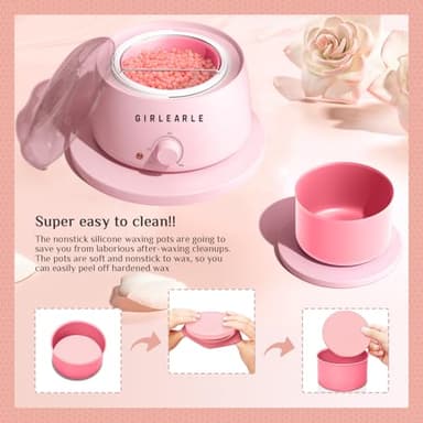 Waxing Kit for Women and Men, GIRLEARLE Wax Warmer Hair Removal at Home with Beads, Multiple Formulas Target Different Types of Sensitive Skin Body, Brazilian Bikini, Eyebrow, Facial - Image 4