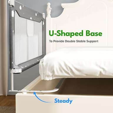 FAMILL Bed Rail for Toddlers, Toddler Bed Rails, 2 Minutes Assembly Foldable Guard for Baby, Suitable for Queen/King/Full/Twin Size, Star, 54", 1 Side - Image 3