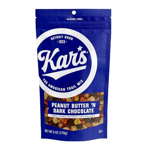 Kar’s Nuts Peanut Butter ‘N Dark Chocolate Trail Mix - 6 oz Resealable Pouches, Pack of 6 - Gluten-Free Snack Mix - Image 1
