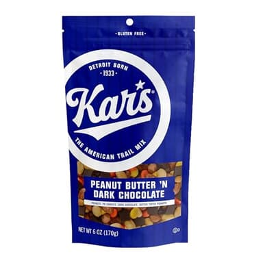 Kar’s Nuts Peanut Butter ‘N Dark Chocolate Trail Mix - 6 oz Resealable Pouches, Pack of 6 - Gluten-Free Snack Mix - Image 1