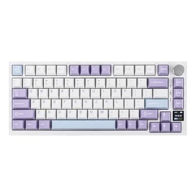 EPOMAKER Ajazz AK820 Pro 75% Wireless Mechanical Keyboard with TFT Smart Display&Knob, Gasket-Mounted Gaming Keyboard, Bluetooth/2.4GHz/USB-C Wired (Purple, Gift Switch) - Image 1
