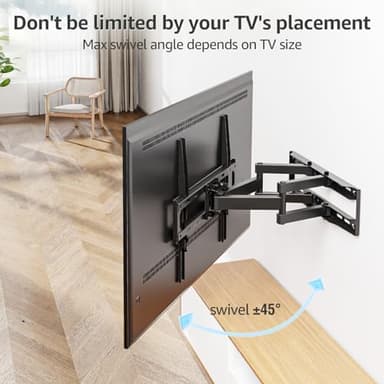 MOUNTUP UL Listed TV Wall Mount, Full Motion TV Mount for Most 26-65 Inch Flat/Curved TVs Fit 16" Wood Stud, Wall Mount TVs Bracket with Dual Swivel Articulating Arm Max VESA 400x400mm up to 88 LBS - Image 6