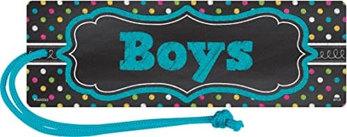 Teacher Created Resources 77278 Chalkboard Brights Magnetic Boys Pass 6.75" x 2.25" - Image 1