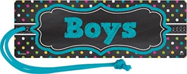Teacher Created Resources 77278 Chalkboard Brights Magnetic Boys Pass 6.75" x 2.25" - Image 1