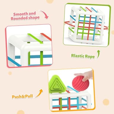 MINGKIDS Montessori Toys for 1 Year Old, 6 Pc Multi Sensory Shape, Toddler Developmental Learning Birthday Gifts, Baby Toys 12 Month - Image 3