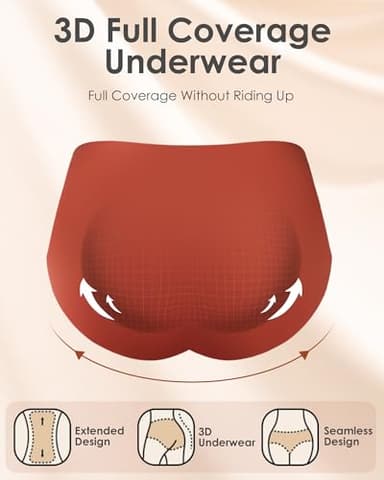 Womens Underwear Seamless Full Coverage Breathable Briefs No Show Silky Stretch High Waisted Ladies Panties 6 Pack (US, Alpha, Medium, Regular, Regular, 6 Color Packs) - Image 4