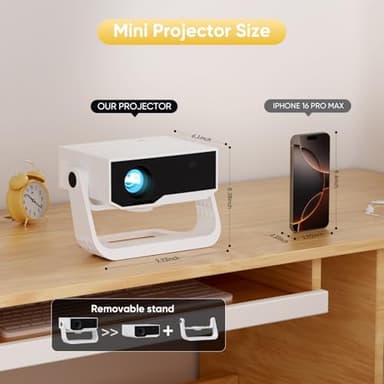 Wielio Projector with WiFi and Bluetooth, 1000+ Apps Installed, Electronic Focus & Auto Keystone, Low Fan Noise, Zoom, Native 1080P 4K Support Portable Mini Video Projector Outdoor Indoor - Image 7