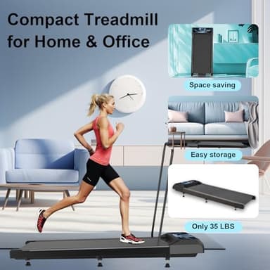 Walking with Incline Pad and Handle Bar, 3 in 1 Mini Walking Machine, 2.5HP Low Noise Treadmill for Home with Remote Control, Treadmill with Handle Bar, Running Pad with Remote Control - Image 4