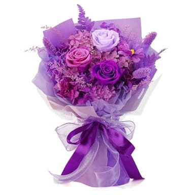Flowers Gifts for Mom,Flowers Roses Bouquet Gifts for Women,Wife,Grandma and Best Friend/Flower for Delivery Prime/Purple Rose - Image 1