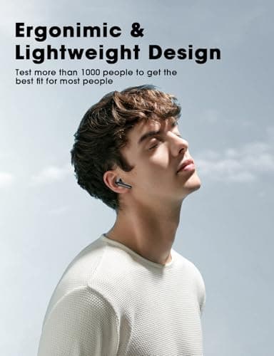 ZZU Wireless Earbuds, 2025 Ear Buds with Big Bass Stereo Sound, Lightweight Bluetooth Earbuds with 48 Hours Playtime, in-Ear Fit Earphones, IPX7, Hands-Free Calls with Al for iPhone, Android, Pad - Image 4
